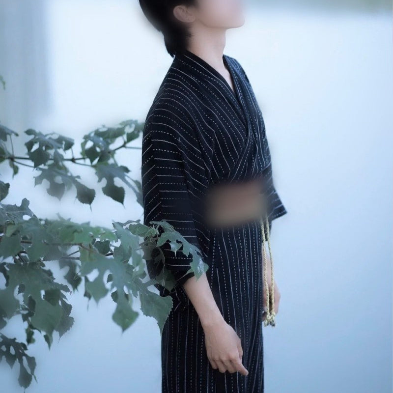 Men's traditional Japanese kimono bath robe by Golden Heir, featuring classic design and soft fabric for comfortable wear.