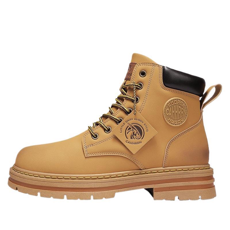 Golden Heir men's casual British-style Martens boots with leather uppers and sturdy soles, perfect for versatile everyday wear.