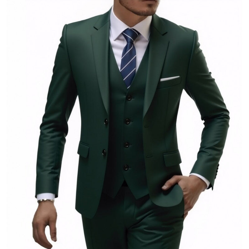 Golden Heir men's three-piece wedding best man suit blazer with matching vest and trousers, formal men's suit for weddings