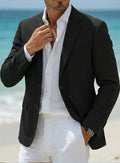 Men's Golden Heir Bad-Boy Style casual blazer jacket with lapels and modern fit, displayed on a hanger.