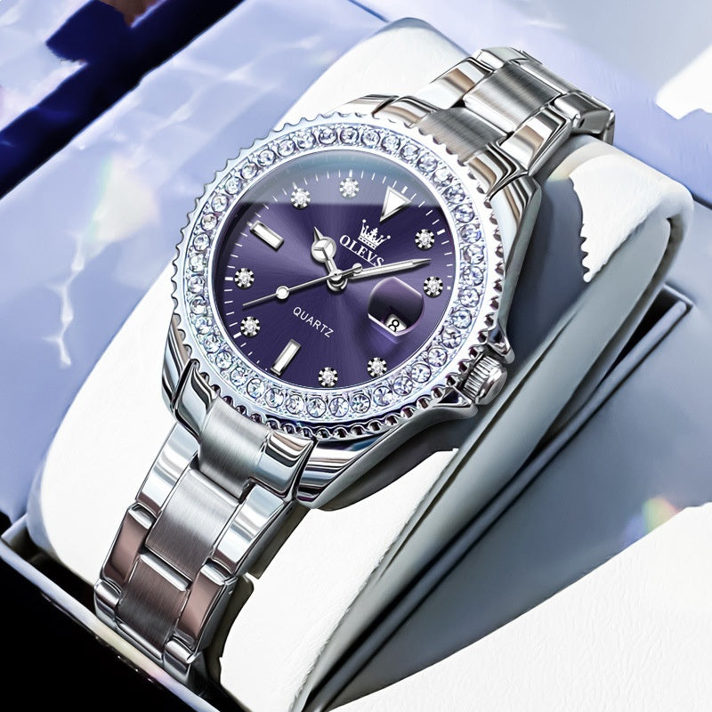 Golden Heir stylish women's quartz business watch with a sleek design and stainless steel band.