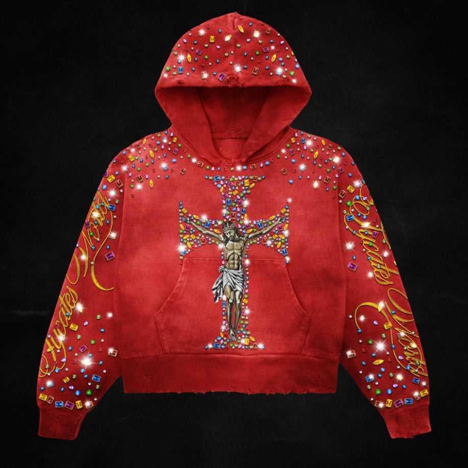 Golden Heir men's printed hoodie sweatshirt with casual pullover design, featuring colorful graphic print and comfortable sportswear fit.