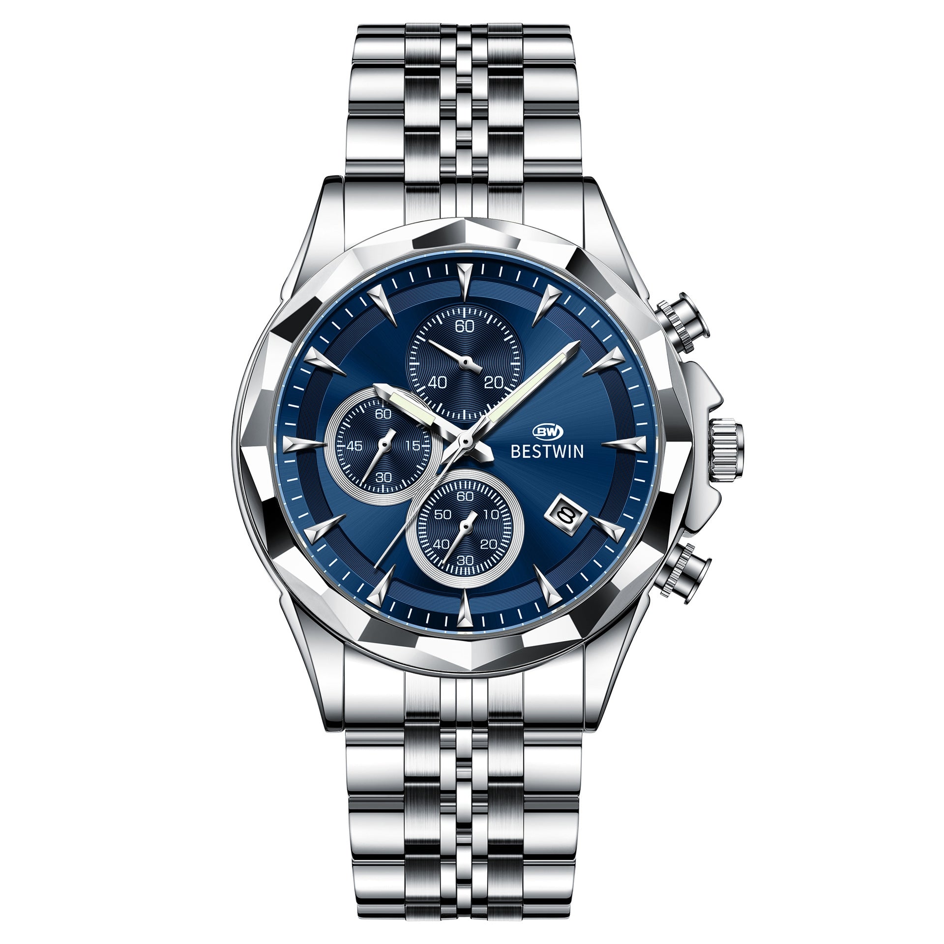 Golden Heir men's luminous six-hand personalized watch with a stylish design and eye-catching features.