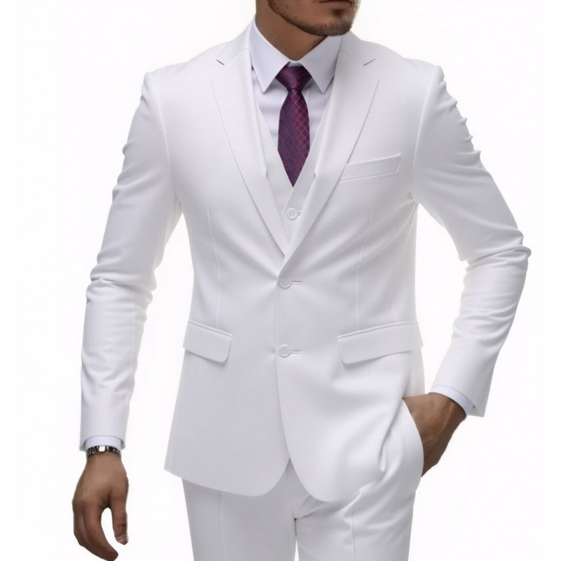 Golden Heir three-piece men's wedding best man suit with matching blazer, vest, and trousers, tailored for formal occasions