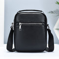Golden Heir men's cowhide crossbody bag with adjustable strap, front pocket, and durable leather material.
