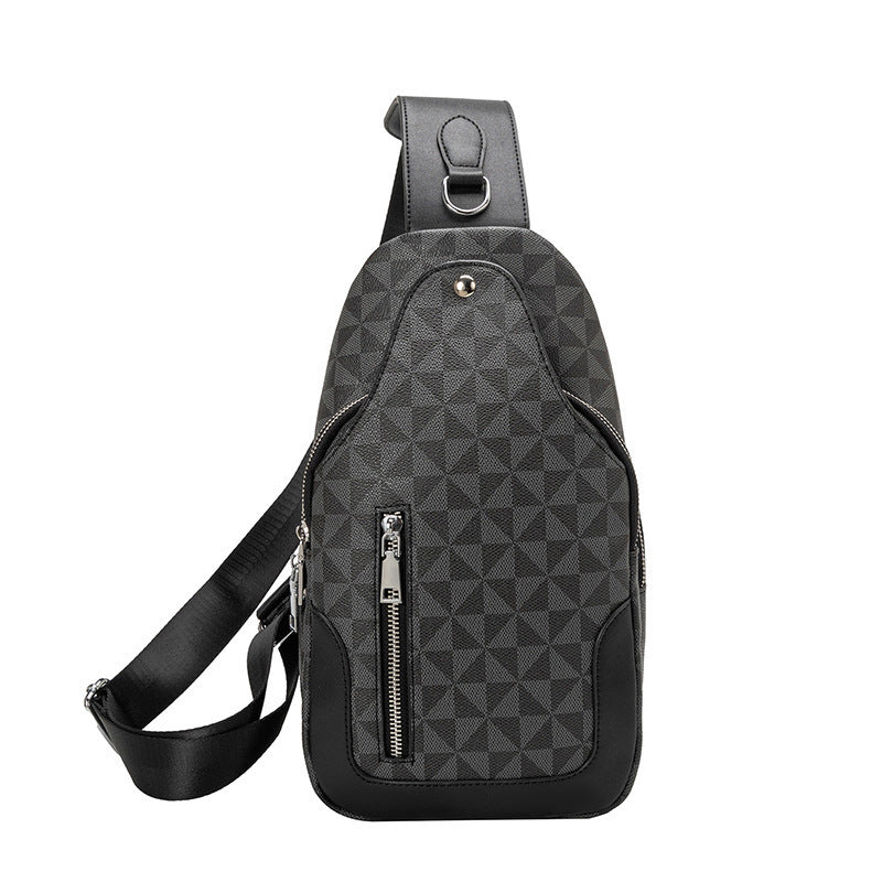Golden Heir men's crossbody retro chest bag with large capacity, featuring a stylish vintage design and adjustable strap.