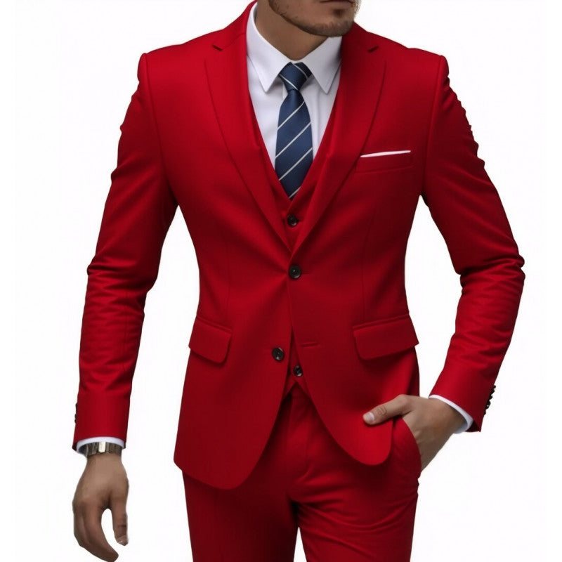 Golden Heir men's wedding best man suit blazer set, three-piece formal suit with tailored fit and classic style for special occasions.