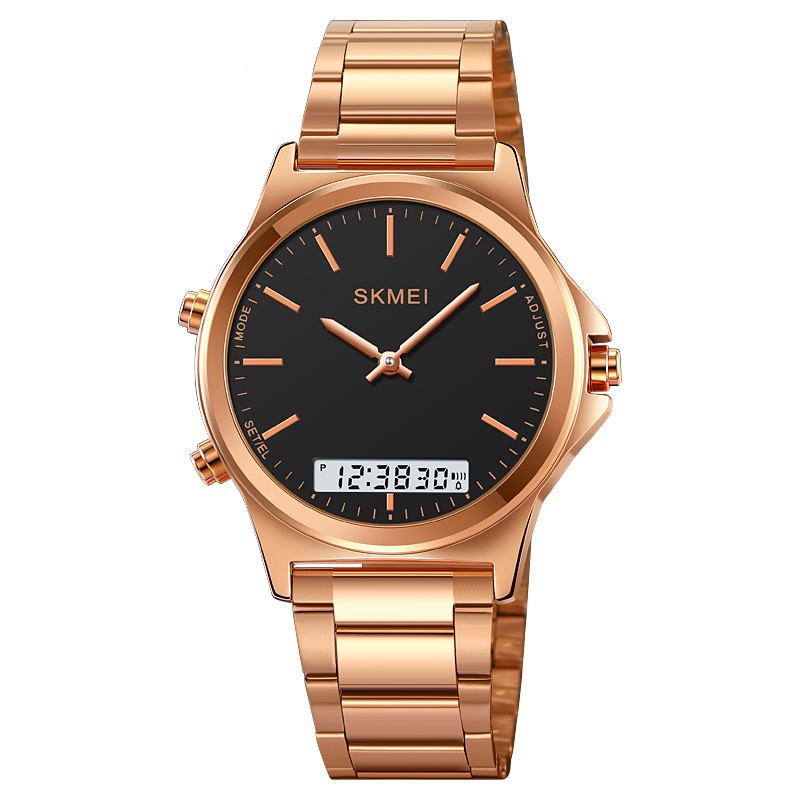 Golden Heir men's business-style multi-function steel-band watch showing a sleek dial and metal strap.