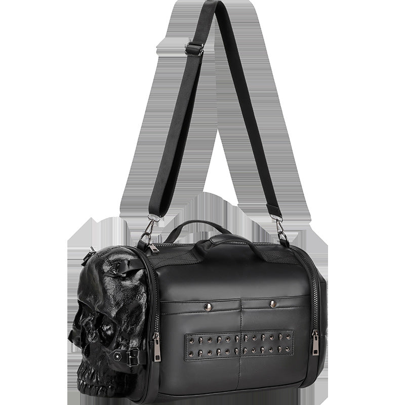 Golden Heir three-dimensional trendy cool skull crossbody bag for travel, featuring a compact, stylish design and adjustable strap.