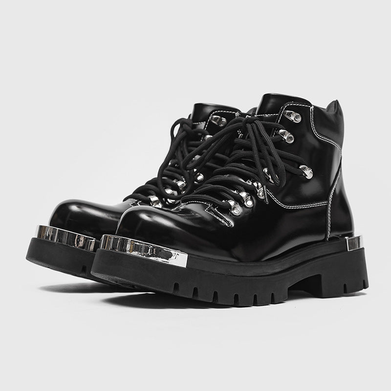 Golden Heir men's chunky-soled Dr Martens boots with rugged leather upper and sturdy sole, styled for casual and edgy looks.