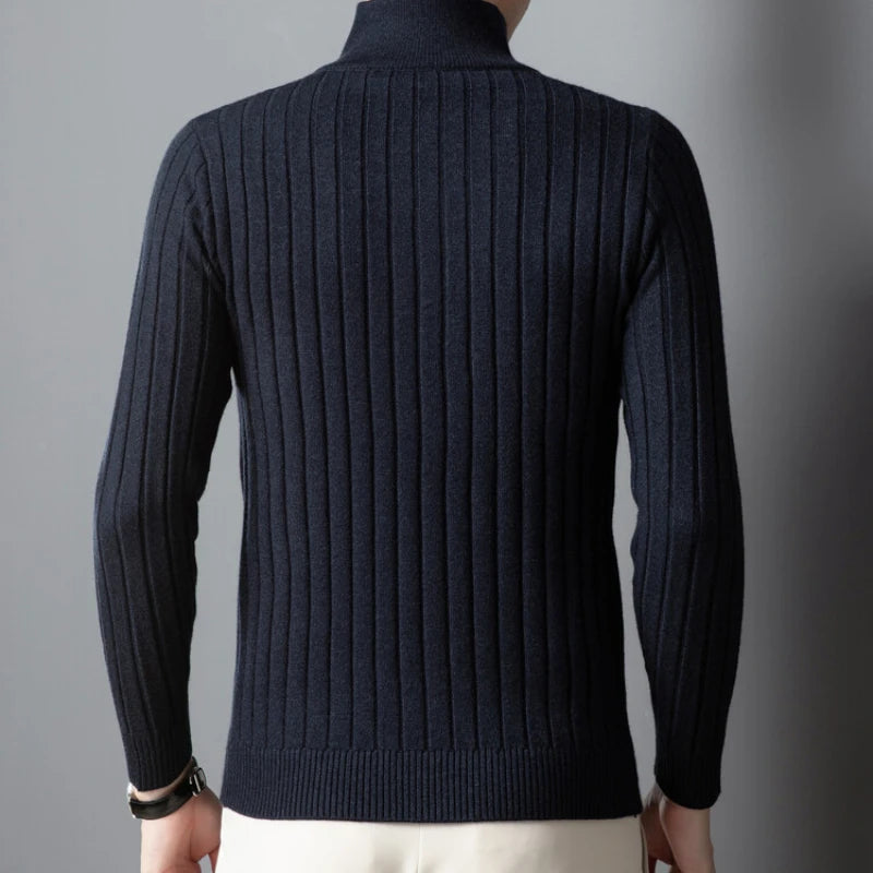 Golden Heir men's semi-high neck long sleeve top, stylish and comfortable long sleeve shirt with a modern fit, in a golden color.