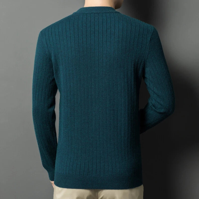 Golden Heir men's warm long sleeve turtleneck top in golden color, casual winter fashion for men.