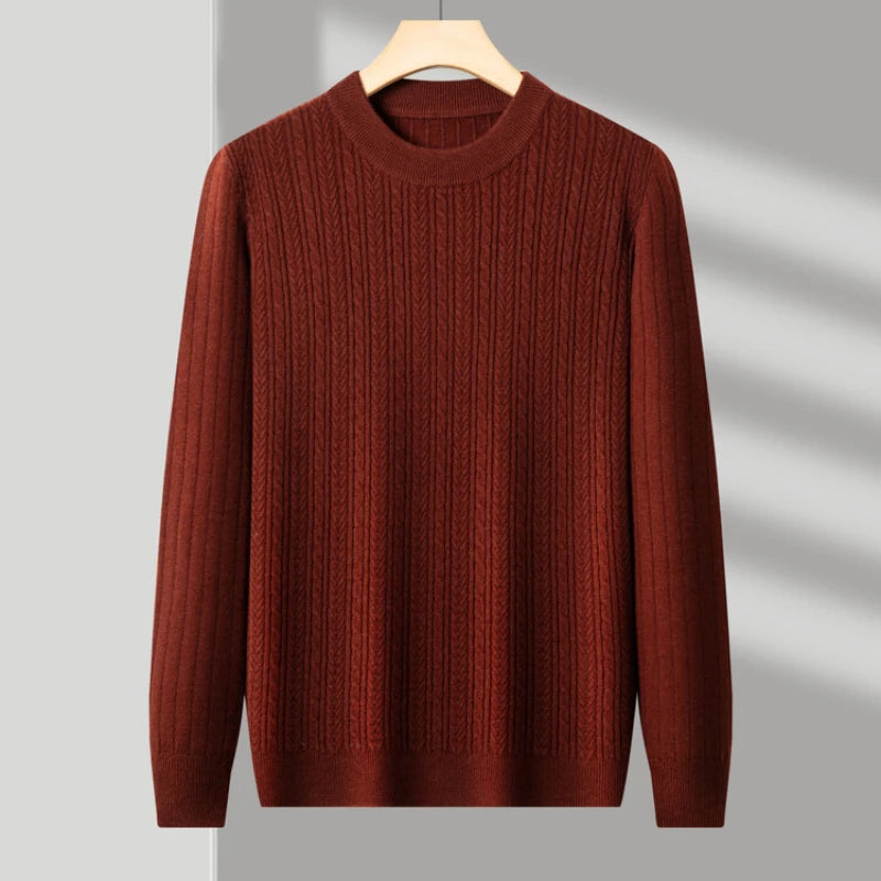 Golden Heir men's warm turtleneck long sleeve top in a rich golden color, perfect for cold weather and casual style.