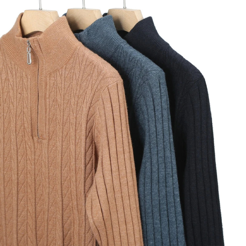 Golden Heir men's semi-high neck long sleeve top, showcasing a stylish long sleeve shirt with a semi-high collar in a versatile design.