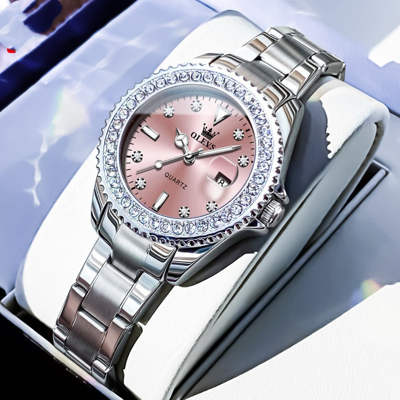 Golden Heir stylish women's business quartz watch with a sleek design and silver-tone dial, suitable for professional attire.