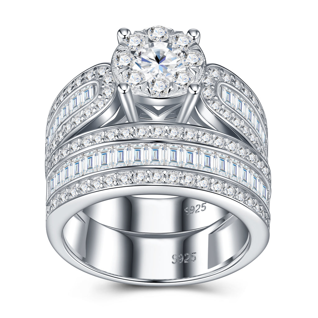 Elegant silver ring with a 0.5 carat Morganite gemstone, Golden Heir luxury jewelry in S925 silver with platinum electroplating.