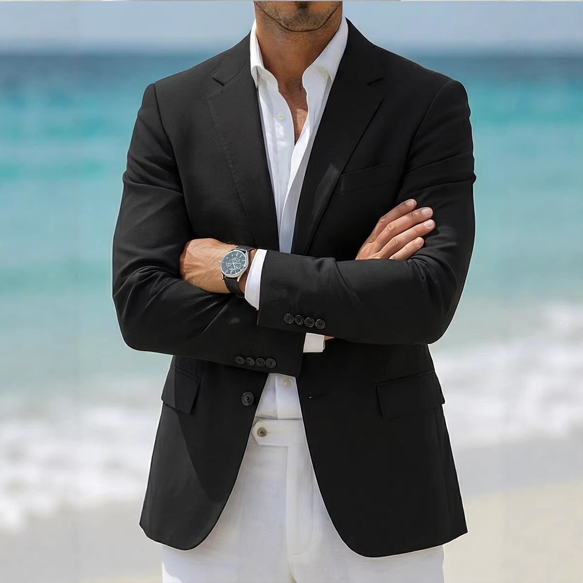 Men's fashionable casual blazer by Golden Heir, featuring a stylish Bad-Boy design with tailored fit and modern details.