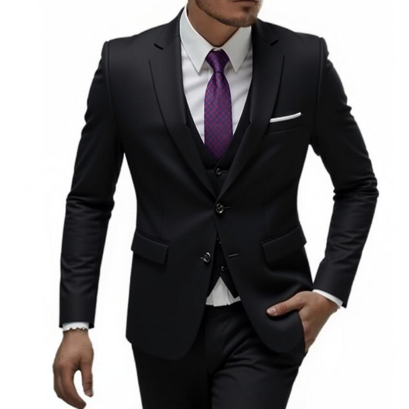 Golden Heir three-piece men's wedding best man suit blazer, stylish formal blazer for wedding attire.