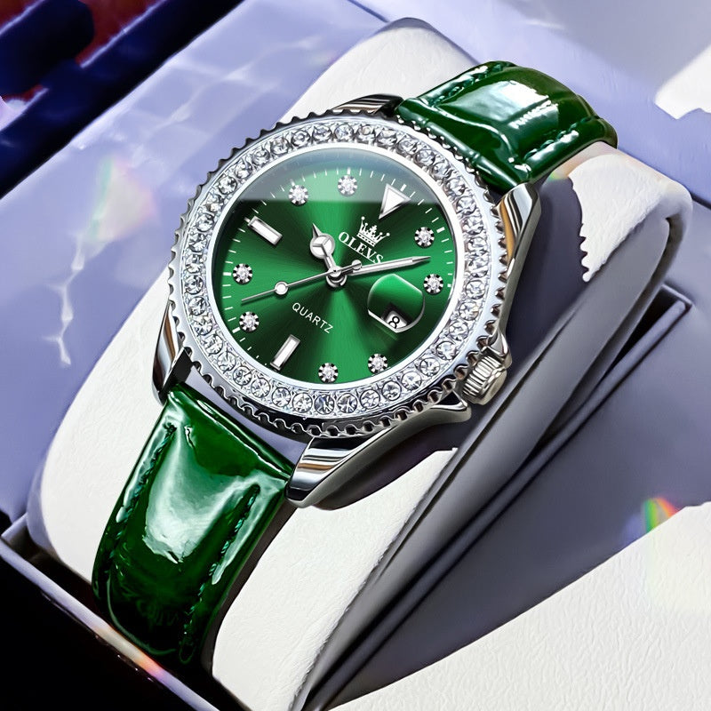 Golden Heir women's stylish business quartz watch with a sleek metal band and elegant dial.