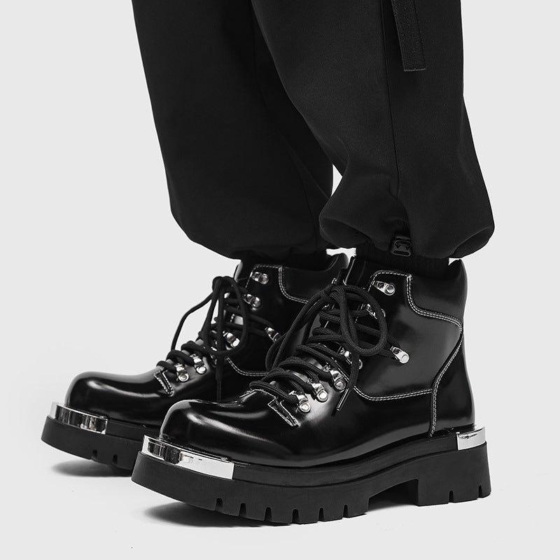 Golden Heir men's chunky-soled Dr Martens boots with leather upper and rugged design, perfect for casual and fashion-forward wear.
